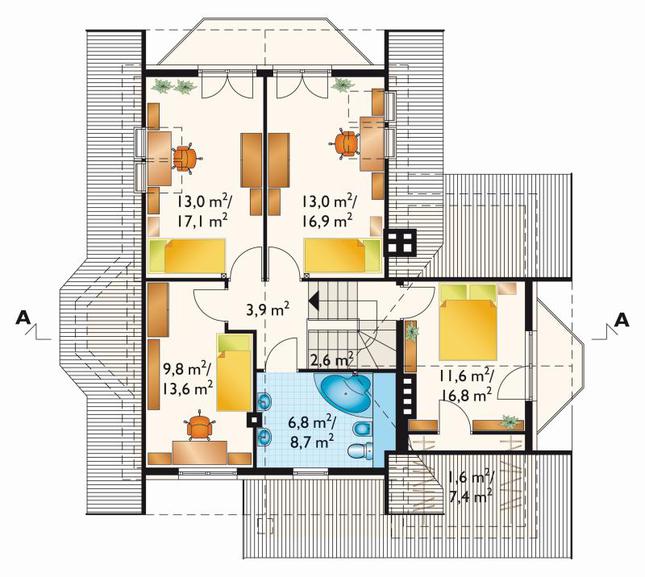 Rzut poddasza POW. 87,0 m²