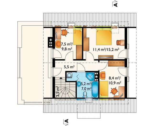 Rzut poddasza POW. 50,9 m²