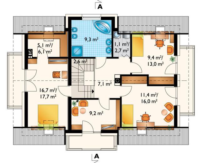Rzut poddasza POW. 83,7 m²