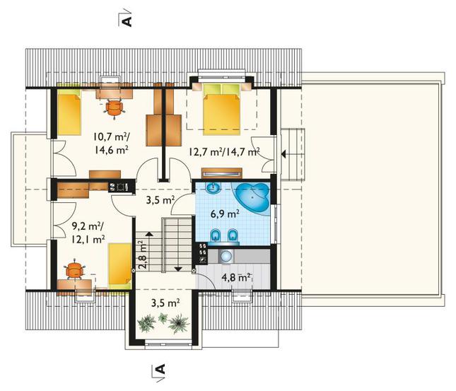 Rzut poddasza POW. 62,9 m²