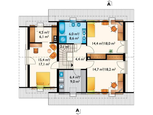 Rzut poddasza POW. 83,5 m²