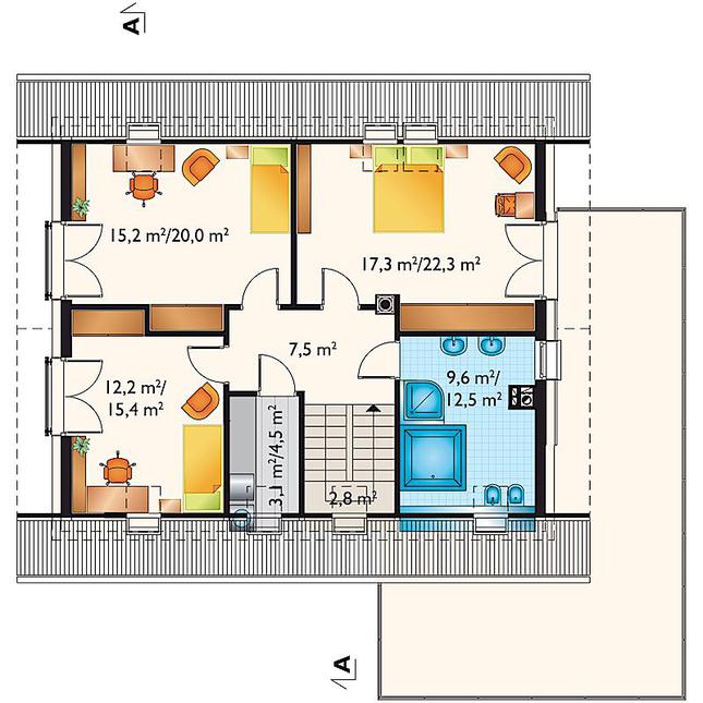 Rzut poddasza POW. 85,0 m²