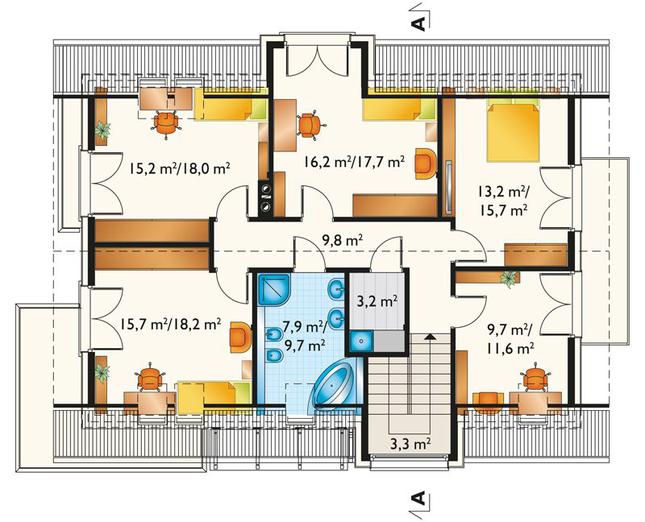 Rzut poddasza POW. 111,2 m²