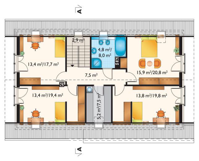 Rzut poddasza POW. 102,8 m²
