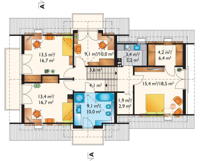 Rzut poddasza POW. 94,1 m²