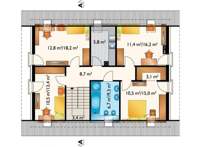 Rzut poddasza POW. 95,3 m²