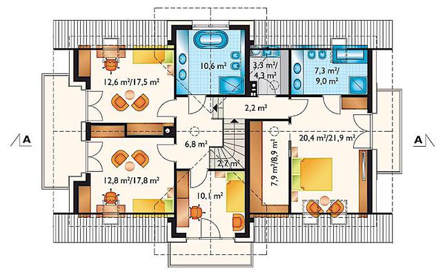 Rzut poddasza POW. 111,8 m²