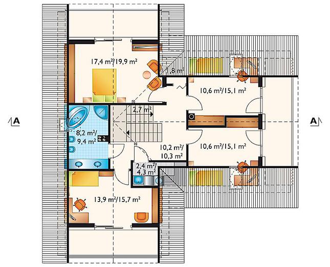 Rzut poddasza POW. 94,3 m²