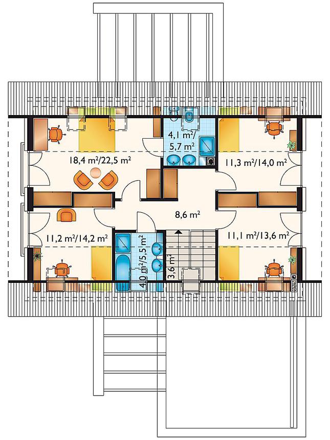 Rzut poddasza POW. 87,7 m²