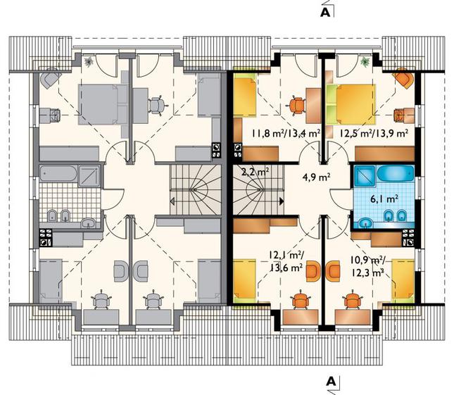 Rzut poddasza POW. 66,4 m²