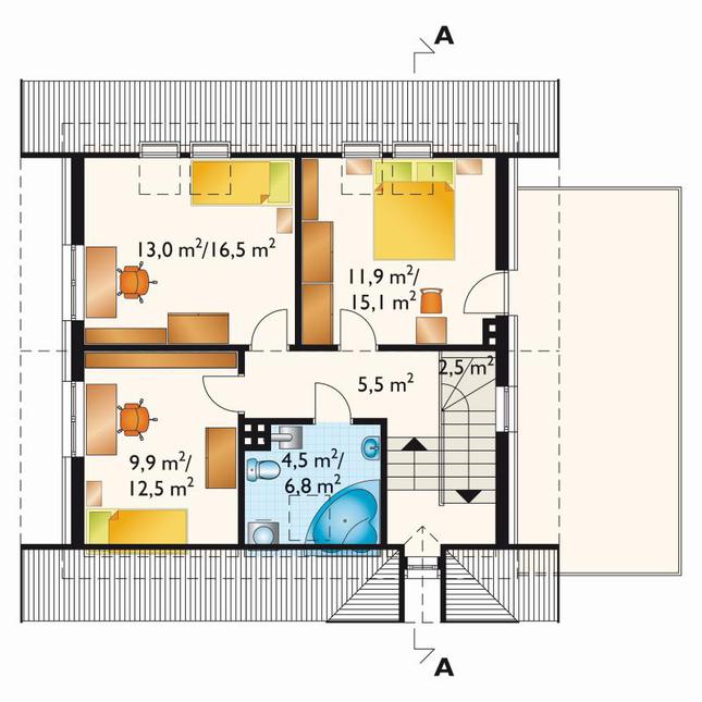 Rzut poddasza POW. 58,2 m²