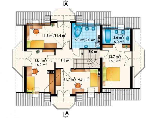 Rzut poddasza POW. 84,7 m²
