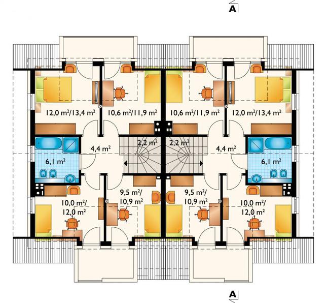 Rzut poddasza POW. 60,9 m²