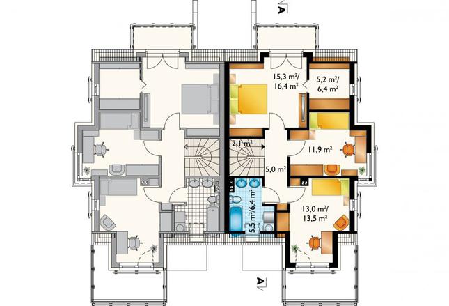 Rzut poddasza POW. 61,7 m²
