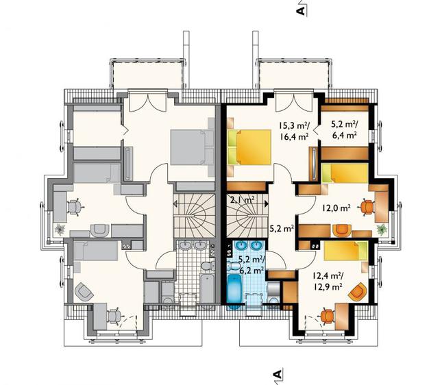 Rzut poddasza POW. 61,2 m²