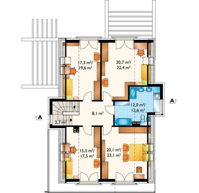 Rzut poddasza POW. 106,0 m²