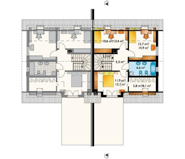 Rzut poddasza POW. 63,7 m²
