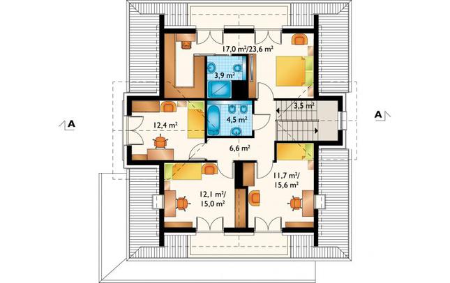 Rzut poddasza POW. 85,1 m²