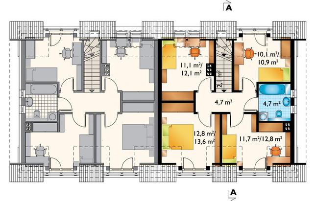 Rzut poddasza POW. 60,9 m²