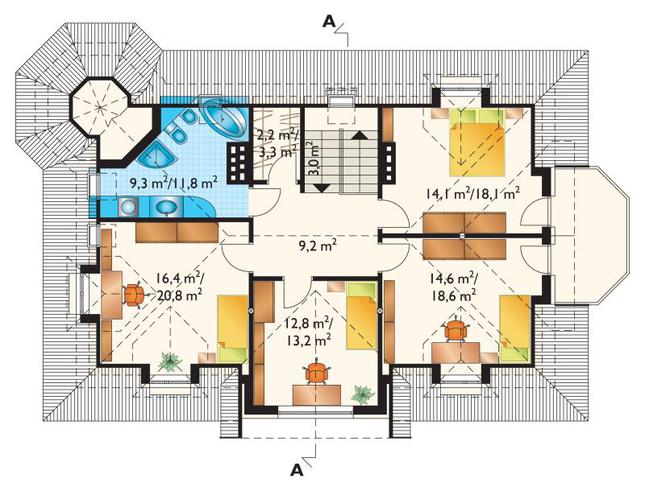 Rzut poddasza POW. 98,0 m²