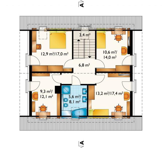 Rzut poddasza POW. 78,7 m²