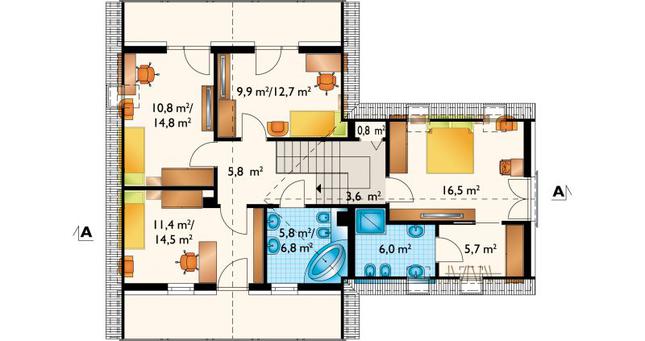 Rzut poddasza POW. 87,2 m²