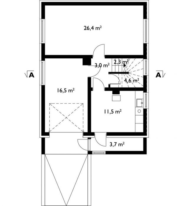 Rzut piwnicy POW. 68,0 m²