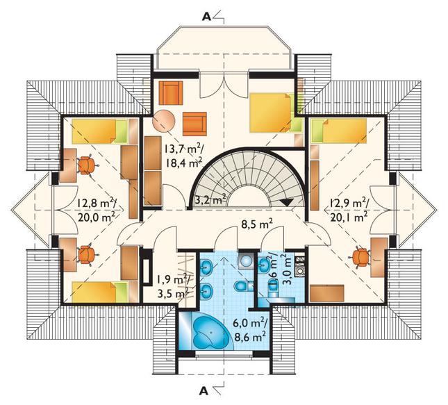 Rzut poddasza POW. 85,3 m²