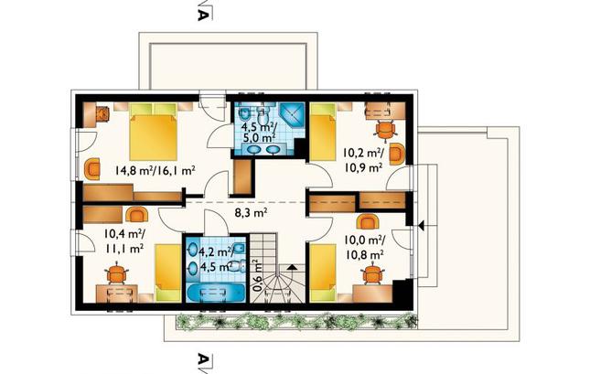 Rzut poddasza POW. 67,3 m²