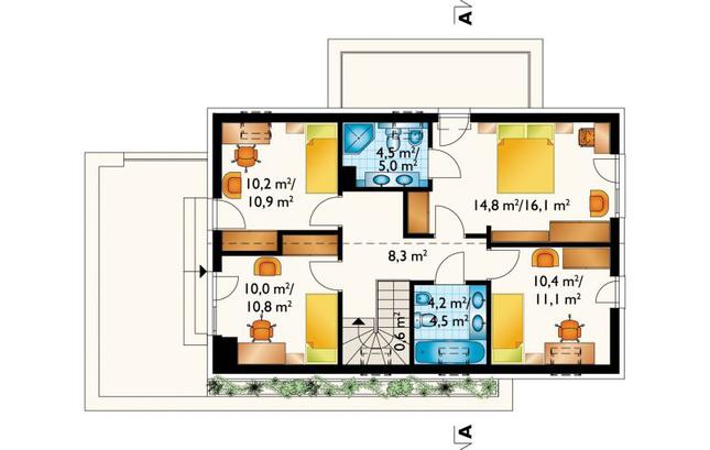 Rzut poddasza lustro POW. 67,3 m²