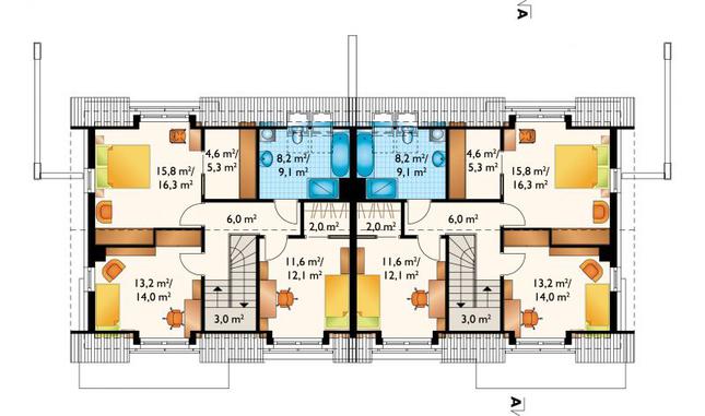 Rzut poddasza POW. 67,8 m²