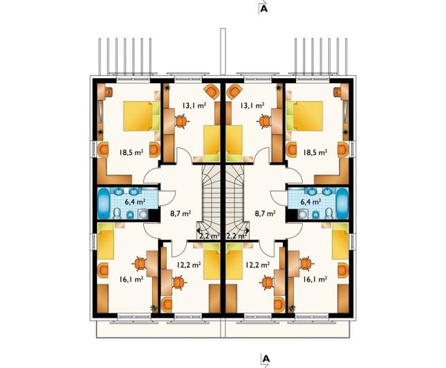 Rzut piętra POW. 76,2 m²