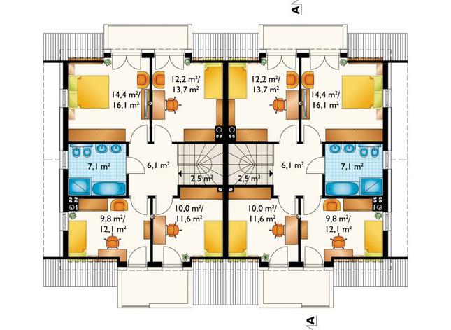 Rzut poddasza POW. 69,2 m²
