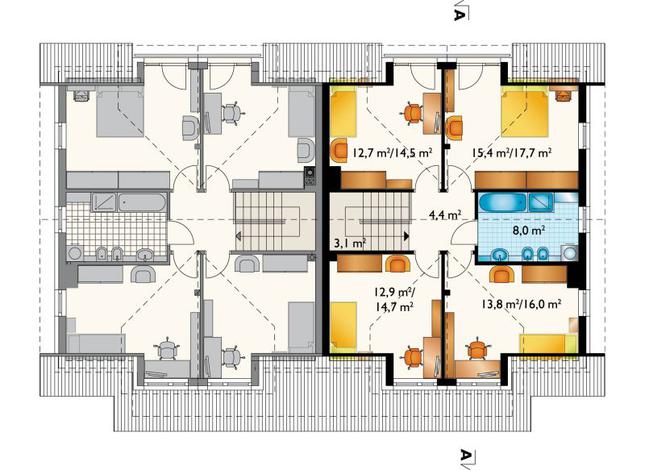 Rzut poddasza POW. 78,4 m²