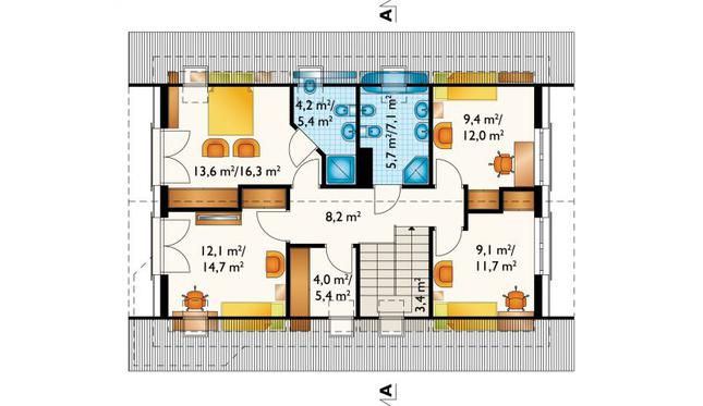 Rzut poddasza POW. 84,2 m²