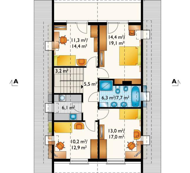 Rzut poddasza POW. 85,9 m²