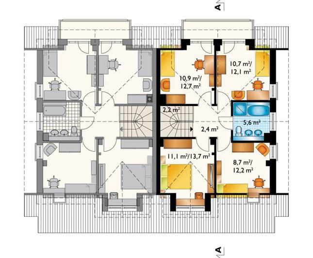 Rzut poddasza POW. 60,8 m²