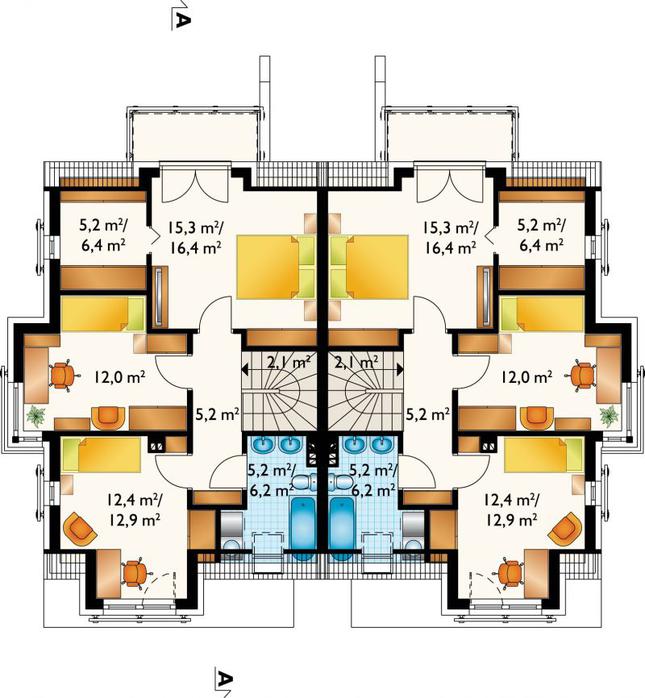 Rzut poddasza POW. 61,2 m²