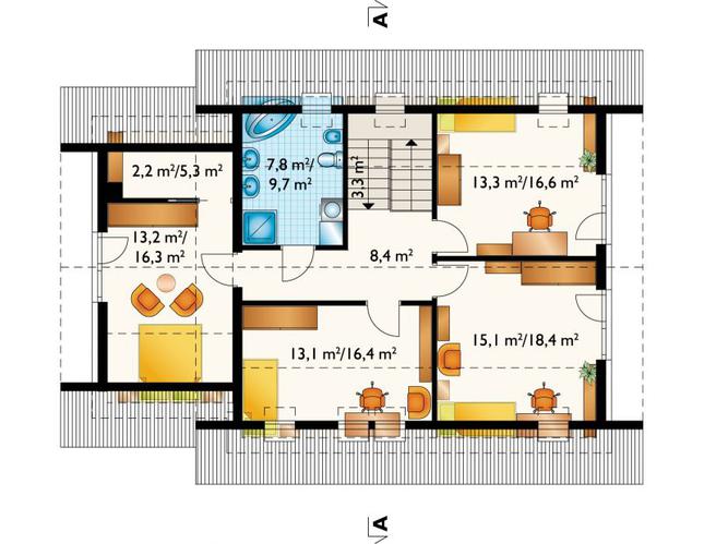 Rzut poddasza POW. 94,4 m²