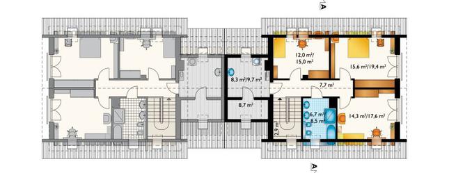 Rzut poddasza POW. 80,8 m²
