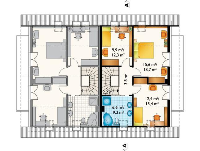 Rzut poddasza POW. 61,7 m²