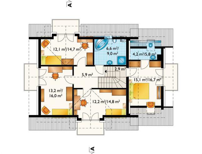 Rzut poddasza POW. 85,8 m²