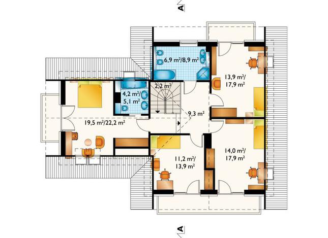 Rzut poddasza POW. 97,4 m²