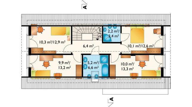 Rzut poddasza POW. 67,3 m²