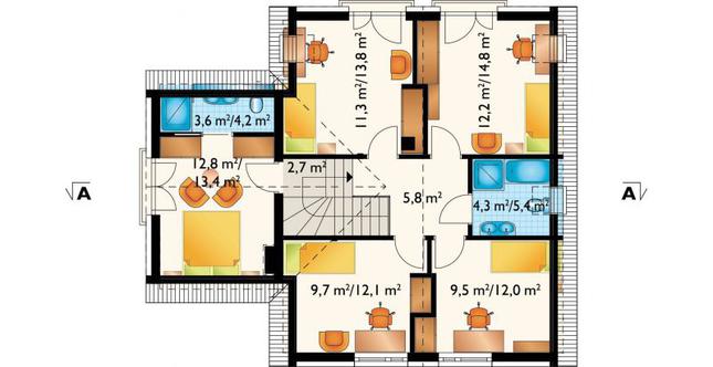 Rzut poddasza POW. 84,2 m²