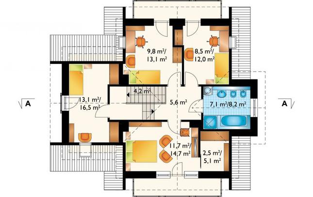 Rzut poddasza POW. 79,5 m²