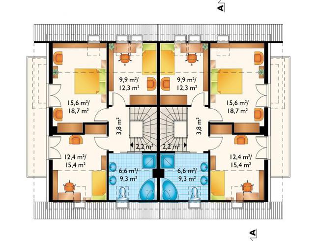 Rzut poddasza POW. 61,7 m²