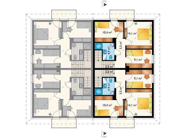 Rzut piętra POW. 46,2 m²
