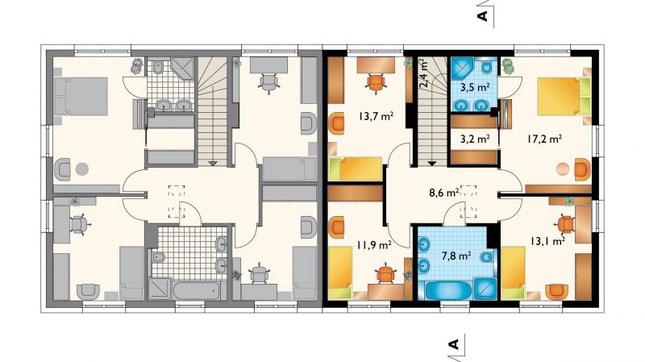 Rzut piętra POW. 64,2 m²