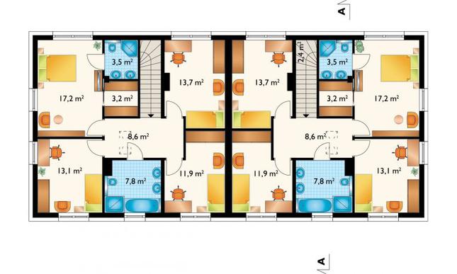 Rzut piętra POW. 81,4 m²